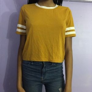 Mustard yellow crop top